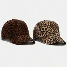 2025 New Fashion Streetwear Leopard Printing Baseball Cap Women Casual Party Headwear Outdoor UV Protection Sun Hat - 摩卡棕 - 查看 5