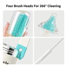 10-In-1 Set Silicone Bottle Brush, Pacifier Brush, Straw Cleaning Tool, Bottle Mouth Brush, 10-In-1 Set - Mint Blue - View 5