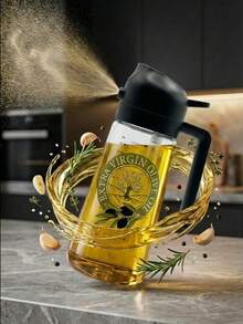 1个400毫升塑料二合一喷油瓶，多功能倾斜喷油器，带刻度，压力式防漏设计，硅胶密封圈防止油溅，适用于橄榄油、食用油、酱油、醋等，厨房烹饪、烘焙、烧烤必备工具，不可放入洗碗机清洗（冬季低温可能会影响喷油效果）。 - 彩色 - 查看 3