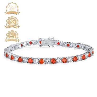 1pc Minimalist 925 Sterling Silver Cubic Zirconia Geometric Square Tennis Chain Bracelet, Versatile For Women, Suitable For Daily Wear, Gifts, Parties, Vacations, Valentine's Day