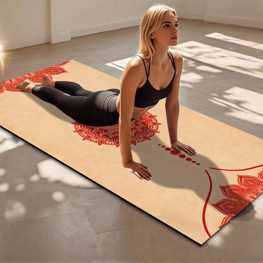 1 片 71*22 英寸瑜伽垫，多种图案可选，防滑耐用，加宽加厚，适合家庭使用、健身、瑜伽初学者训练 - 彩色 - 查看 1