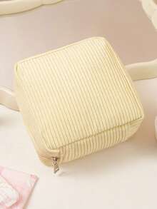1pc Corduroy Sanitary Pad Storage Bag, Portable Travel Storage Bag, Large Capacity Sanitary Pad Storage Bag, Ladies Tampon Storage Bag, Portable Cosmetic Lipstick Bag, Coin Purse, Girls Coin Purse, Sanitary Pad And Liner Storage Bag, For Storing Sanitary Pads, Liners And Tampons. Essential For Girls, Ideal For Travel, Holiday Gift, Gift For Girls. ,Travel Essential Bag - Multicolor - View 8