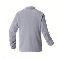 TIANXICO Men's Fleece Jacket Full Zip With Pockets Warm Lightweight Winter Jacket Running - Grey - View 5