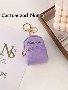 1pc Customized Personalized Coin Purse, DIY Text, Convenient Carry, Suitable For Hanging On Bags, Backpacks, Keys, Mini Wallet, Card Holder, Coin Pouch, Mini Storage Bag, Gift For Friends, Girlfriend, Family, Mother, Holiday Gift - Multicolor - View 5