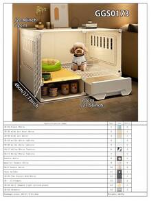 Easy Installation Small Dog Cage With Litter Box Area, Kitten Cage, Cat Litter Box, Small Animal Cage For Indoor Home Use - Multicolor - View 13