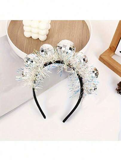 1pc Creative Disco Ball Headband, Glowing Ball Hair Accessory, Suitable For New Year Party, Birthday Party, Graduation Party, Singles Party, Theme Party, Holiday Gathering And Other Occasions, Becoming The Focal Point Of The Entire Venue