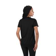 Playera Reebok Basic Athlete Tee Negra para Mujer Camiseta Deportiva Transpirable con Cuello Redondo Logo Frontal Metalizado Ajuste Atlético Manga Corta Ideal para Gym Running Fitness Entrenamiento Diario y Look Deportivo - Negro - Ver 2