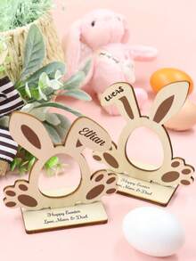 Customized Easter Bunny Decor With Name, Personalized Desktop Ornament, Easter Basket Filler, Customizable Room Decor, Customizable Holiday Gift, Bunny Standee, Colorful Bunny Tail, Fashionable Holiday Decoration For Home And Couples - Style B - View 6