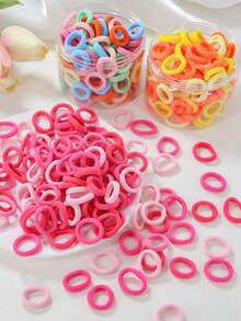 100/500/1000 chiếc dây buộc tóc co giãn nhiều màu sắc cho bé gái, băng đô nhỏ bằng nylon nhiều màu sắc dùng để buộc tóc đuôi ngựa, phụ kiện tóc scrunchie. - Nhiều màu - Xem 5