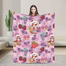 S-Strawberry Pink Shortcake Throw Camping Chair Picnic Blanket Fluffy Plaid Blankets For Decorative Sofa Portable King Lid Downy (6) - 如圖所示 - 查看 14