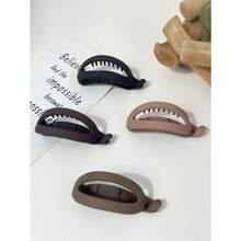 Matte Minimalist Banana-Shaped Hair Clip | Elegant And Versatile, Suitable For Everyday Wear, Casual Occasions, And Parties. Made Of Plastic. - Purple - View 5