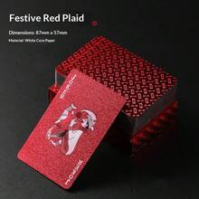 金箔镶嵌美元网格图案 - 哑光耐用特殊用途扑克牌，节日、派对和互动游戏的完美礼物 - 彩色 - 查看 10