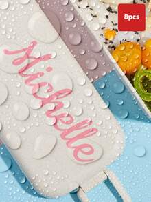 1/4/8pcs Customizable Text Stickers, Personalized Wedding Favors And Back-To-School Name Labels, Optional Fonts And Colors, Suitable For Glassware, Gift Bags, Party Decorations, Bridal Shower Boxes, Desk Storage, Ideal Gift For Father, Mother, Son, Daughter, Friends - Multicolor - View 32