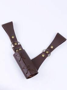 1PC Retro Black PU Leather Sword Holder With Adjustable Straps – Renaissance Fair Gothic Costume Weapon Sheath - A - View 7