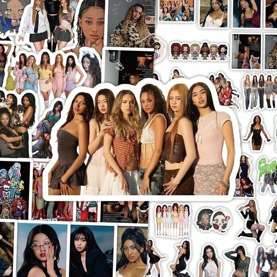 78 Peças Adesivos KATSEYE/Kpop, KATSEYE, Mercadoria de Fã, Lara, Yoonchae, Daniela, Manon, Megan, Sophia, Touch, Estreia, Adequado para Laptops, Telefones, Bagagens, Copos, Cadernos, Decorações Perfeitas e Presentes de Fã - Multicolorido - Visão 1