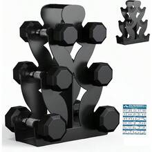 Soporte de pesas de metal de 4 niveles para mancuernas de alta resistencia soporte de pesas para pesas de entrenamiento de fuerza estante de almacenamiento para mancuernas de entrenamiento de-B031 - como en la foto - Ver 1