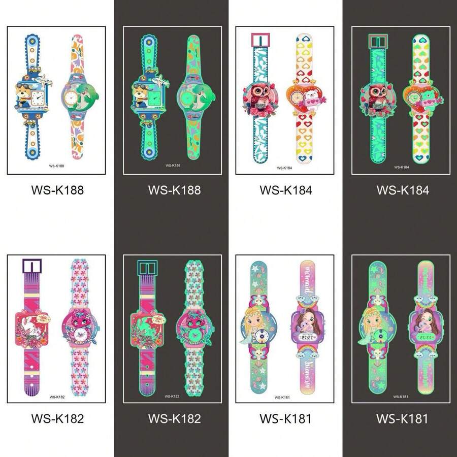 New Luminous Cartoon Children's Watch, Waterproof, Cute For Boys And Girls, Wrist Glow, Fun Stickers, Minimalist Design - Multicolor - View 1