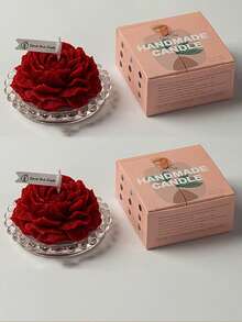 1pc Peony Shaped Scented Candle, Suitable As Gift For Female Friends, Colleagues And Classmates, Elegant Fragrance Candle - Multicolor - View 13