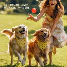 1pc Large Bee Themed Dog Bandana/Scarf, Suitable For Medium Dogs - 24.8 Inches X 11 Inches (62 X 28 Cm) Bee Pattern With "BEE" Text, Machine Washable Pet Accessory, Yellow Bee Collar, Suitable For Outdoor Walks And Bee Themed Parties - Multicolor - View 3