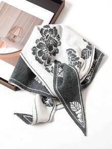 1pc Versatile Warm Knitted Scarf With Cutout Criss-Cross Design - Multicolor - View 3