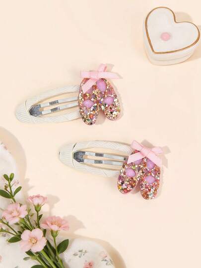 2 chiếc kẹp tóc trang trí hình giày ba lê cho bé gái, kẹp tóc lấp lánh tinh tế, kẹp tóc dễ thương cho vũ công, phụ kiện tóc hàng ngày xinh xắn cho công chúa, kẹp tóc dự tiệc khiêu vũ, phụ kiện tóc cho tuổi teen.