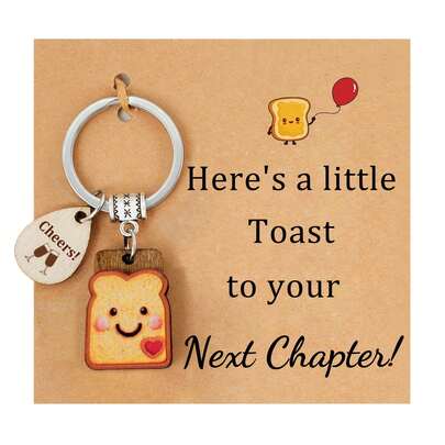 Quà tặng khởi đầu mới cho các cô gái, móc khóa hình bánh mì nướng, quà tặng ngày Galentine cho bạn thân, quà tình yêu/đính hôn/tân gia/sinh nhật, móc khóa Valentine cho cặp đôi, đồng nghiệp, chị em gái.