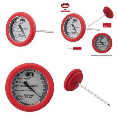 Stainless Steel Oven  Meat Thermometer With Large Dial For Cooking Baking Roasting