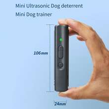 Ultrasonic Dog Repeller USB Rechargeable Dog Drive Device Portable Dog Trainer Anti Barking Device with LED Indicator Lanyard - Negro - Ver 4