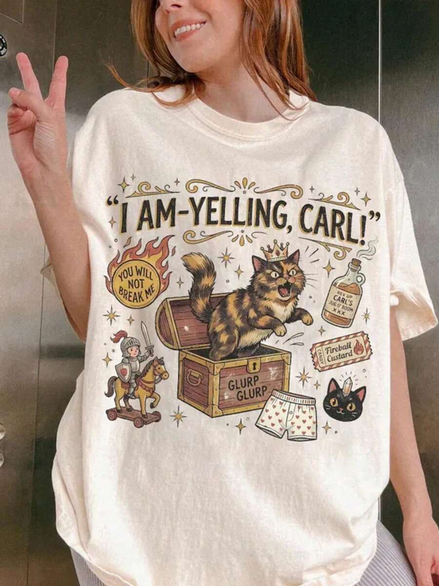 Dungeon Crawler Carl Shirt, Princess Donut And Mongo, Fantasy Book Reader Geeky Cat Lover T-Shirt, Bookish Merch Top - White - View 1