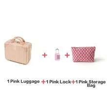 14英寸复古手提行李箱，迷你旅行箱，轻便密码盒，旅行收纳包，粉色化妆包，蝴蝶贴纸，送给女孩的理想礼物，创意生日礼物，个性化礼物，趣味礼物，送给妈妈的礼物，友谊礼物，适用于客厅、卧室、家居收纳、厨房、宿舍、办公室、储物 - 彩色 - 查看 11