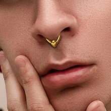 Khuyên mũi hình trái tim bằng titan Giga 1PC ASTM F136, kiểu dáng có khớp nối, dạng bấm, dùng cho vách ngăn mũi, khuyên tai dạng vòng, khuyên sụn tai, vành tai, trang sức xỏ khuyên cho nữ, sản phẩm mới về. - 3054 - Xem 5