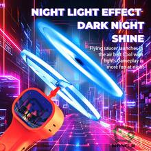 SKYQITIAN Outdoor Glow-In-The-Dark UFO Bamboo Dragonfly Launcher [Includes 6 Small Flying Butterflies, No Need To Worry About Losing Them] Parent-Child Interactive Electric Toy,Powerful Motor,One-Button Launch, Training Children's Outdoor Reaction Skills. - Yellow - Comes With 6 Small Flying Saucers - View 3