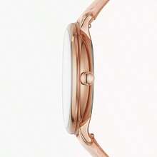 Fossil 女士石英表，玫瑰金不锈钢表壳，白色表盘，时尚精致女士腕表 ES4671 - 粉色 - 查看 2