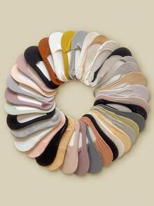 10双装女士柔软舒适蕾丝袜，硅胶防滑隐形船袜，薄款夏季款式 - 彩色 - 查看 9