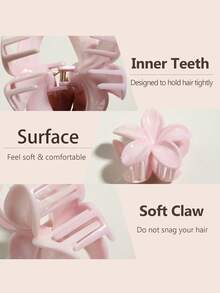 Spring Fresh Anti-Slip Flower Hair Grip Set, High Elastic Teeth + Soft And Smooth Claws, Securely Grips Medium-Length Hair / Thick Hair, Bun Or Half-Twisted Hairstyle Without Loosening, Not Pulling The Scalp, Not Damaging The Hair. - Multicolor - View 3