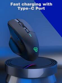 1 pieza Ratón de juego minimalista inalámbrico cobrable - Negro - Ver 4