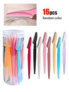 70pcs Facial Hair Removal Razor, Eyebrow Trimmer, Manual Shaver, Multi-Function Eyebrow Scissors And Facial Razor, Suitable For Men And Women, Exfoliating Hair Removal Tool, Body Hair Trimmer And Facial & With Long Handle, With Precision Protective Cover Eyebrow Trimming Tool, Suitable For Travel Use Razor. 60/50/40/30/16/8/4/1pc. - Multicolor - View 9