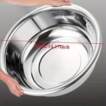 1pc Extra Large & Deep Stainless Steel Wash Basin/Soup Pot - 36 and Basin - View 8