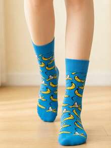 5 đôi tất họa tiết chuối xanh và khúc côn cầu trên băng, dòng sản phẩm thời trang cạnh tranh của bộ sưu tập Horanoff, Xuân/Hè. - Nhiều màu - Xem 7