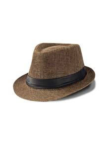 1pc Bohemian Retro Polyester Solid Color Fedora Hat, Versatile English Style Bowler Hat, Suitable For All Seasons And Genders - A - View 22