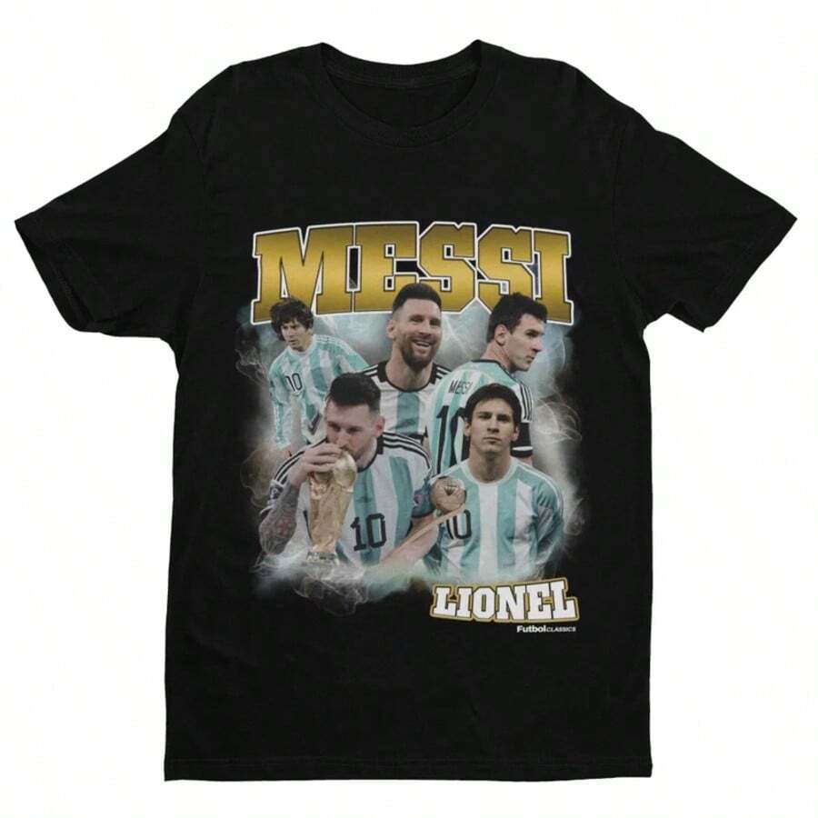 LionelS MessiS Homage  Argentina Football T Shirt  Football  Soccer  LionelS MessiS Fan  LionelS MessiS Gift - 黑色 - 查看 1