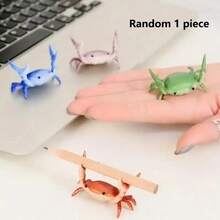 Realistic Crab Shaped Pen Holder, 1 Creative Cute Desktop Pen Holder, Decorative Desktop Decorations For Office And Home, Desk Accessories, Summer Gifts, Office Stationery Supplies, Room Decoration, Winter Decoration, Birthday Gift, Home Decoration - 褐色 - 查看 8