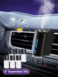 YAIUZGOO Intelligent Car Air Purifier With Fragrance Function, Car Air Freshener Diffuser, Compact Design, 3-Speed Adjustable Humidifying Aromatherapy Essential Oil Diffuser, Auto Accessories - A - View 1