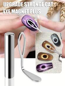 Y-Shape Cat Eye Nail Magnet Set Creating Heart Cat Claw Shapes On Nails Y-Shape Iron Wire Magnetic Nail Art Accessories Tools,Nail Supplies, 3D Double-Ended Nail Stickers, French Cat Eye Magnetic Effect, 2-In-1 Magnetic Nail Stickers,Gel Nail Polish - Silver - View 10