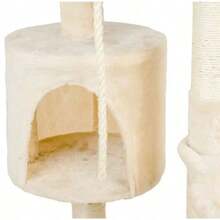 Árbol para Gatos de 5 Niveles con Rampa - Torre Multifuncional Beige 108 cm | Incluye Casa, Plataformas, Postes de Rascado y Juguetes | Estructura Sólida 45x40 cm - Beis - Ver 6