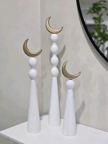 1/2/3pcs Set, Ramadan Decoration Set, Middle Eastern Style Architecture Decor, Star & Moon Ornaments For Living Room/Tabletop, Eid Al-Adha/Eid Al-Fitr Supplies, Muharram/Ramadan Items - Multicolor - View 2