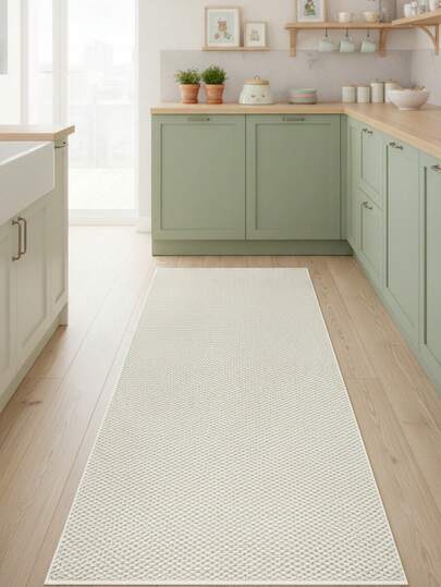 1pc Pet-Friendly Non-Slip Rug - Luxury Non-Slip Polyester Rug - Beige Linen-Look Mat, Pet-Friendly, Easy To Clean For Bedroom, Kitchen, Bathroom, Entryway, Hallway, Soft Massage Feel, Bedroom Decor, Room Decor, Small Rug, Blanket, Outdoor Mat, Garden Mat, Living Room Carpet