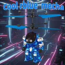 Robot volador luminoso levitante, avión de juguete de astronauta, Dron interactivo controlado a mano con luces, juguetes al aire libre para regalo de niños QR87 - rojo - Ver 3