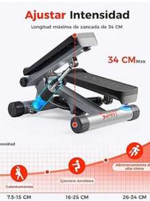 S unny H ealth & Fitness Mini Stepper para Ejercicio en Casa, Máquina de Ejercicio de Escaladoras con Faja de Resistencia, Movimiento Twist Opcional y Conexión con la App SunnyFit Gratis - Gris Oscuro - Ver 3