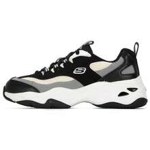 Skechers 女士休闲鞋，舒缓熊猫鞋，D'LITES系列时尚系带运动鞋，适合户外及日常休闲穿着，舒适百搭，896144-BKW - 黑色/白色 - 查看 1